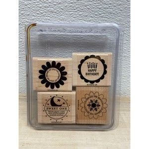 Stampin Up So Many Scallops Set Of 4 Wood Mounted Rubber Stamps